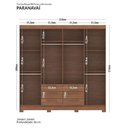Ver imagem 4 de Guarda Roupa Paranavai 8 Portas 6 Gavetas com Espelho Jatobá Acetinado - Santos Andirá