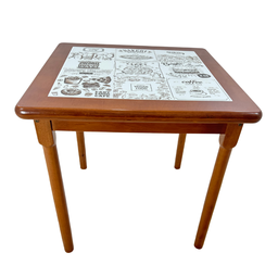 Conjunto de Mesa Jantar Madeira 80x80 Fast Food Branco com 2 Cadeiras Marrom - 2