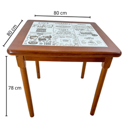 Conjunto de Mesa Jantar Madeira 80x80 Fast Food Branco com 2 Cadeiras Marrom - 8
