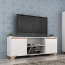 Ver imagem 1 de Rack para TV até 42 Polegadas 135cm 2 Portas 3 Prateleiras Benevello Branco