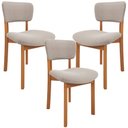 Ver imagem 2 de Kit 03 Cadeiras para Sala de Jantar Cozinha Living Estofada Dara L02 Bouclê Creme - Lyam Decor