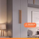 Ver imagem 2 de Guarda Roupa Modulado Casal Madrid 9 Portas de Bater sem Gavetas MDP Cinza Maxel Móveis