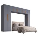 Ver imagem 1 de Guarda Roupa Modulado Casal Madrid 9 Portas de Bater sem Gavetas MDP Cinza Maxel Móveis