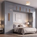 Ver mais imagens de Guarda Roupa Modulado Casal Madrid 9 Portas de Bater sem Gavetas MDP Cinza Maxel Móveis