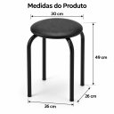 Ver imagem 3 de Kit 2 Bancos de Aço Estofado Cozinha Bar Industria Baixo