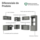 Ver imagem 6 de Armário de Cozinha Completa de Canto 445cm Suspensa Cinza Nice Madesa 03