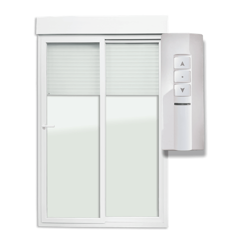 Porta Correr Integrada PVC 2F.230x150 Vliso Temp.c/Cre.Motor Contr Remoto Brimak