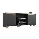 Ver imagem 2 de Rack para TV até 50 Polegadas 160cm 2 Portas 3 Prateleiras Benevello Quiditá Móveis Cinza