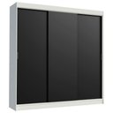 Ver imagem 2 de Guarda-Roupa Casal Madesa Kansas 3 Portas de Correr 3 Gavetas Branco/Preto Cor:Branco/Preto
