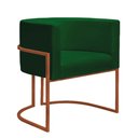 Ver imagem 1 de Poltrona Decorativa Sala de Estar Nayara Base Metal Bronze:verde