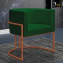 Ver imagem 2 de Poltrona Decorativa Sala de Estar Nayara Base Metal Bronze:verde
