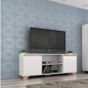 Ver imagem 1 de Rack para TV até 60 Polegadas 180cm 2 Portas 3 Prateleiras Benevello Quiditá Branco