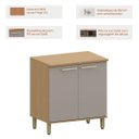 Ver imagem 2 de Balcão para Cozinha 100% MDF 80 cm 2 Portas Dulce Freijó/Cinnamon