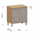 Ver imagem 3 de Balcão para Cozinha 100% MDF 80 cm 2 Portas Dulce Freijó/Cinnamon