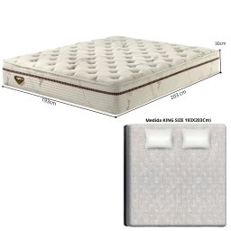 Colchão com Molas Ensacadas King Size Suave Fresh193x203x30cm - 4 Colchão com Molas Ensacadas King Size Suave Fresh193x203x30cm - 4