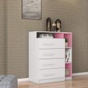 Ver imagem 7 de Quarto de Solteiro Completo com Guarda-Roupa com Cama e Cômoda Grace Espresso Móveis