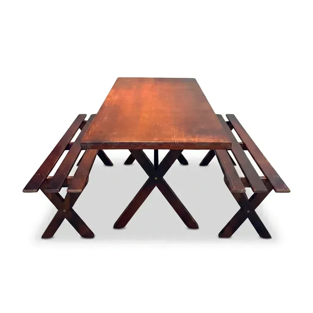 Ver imagem 6 de Mesa para Churrasco Área Externa com 2 Bancos Madeira Maciça 200cm Yescasa Imbua