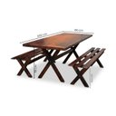 Ver imagem 3 de Mesa para Churrasco Área Externa com 2 Bancos Madeira Maciça 200cm Yescasa Imbua Marrom