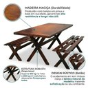 Ver imagem 4 de Mesa para Churrasco Área Externa com 2 Bancos Madeira Maciça 200cm Yescasa Imbua Marrom
