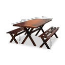 Ver imagem 3 de Mesa para Churrasco Área Externa com 2 Bancos Madeira Maciça 200cm Yescasa Imbua
