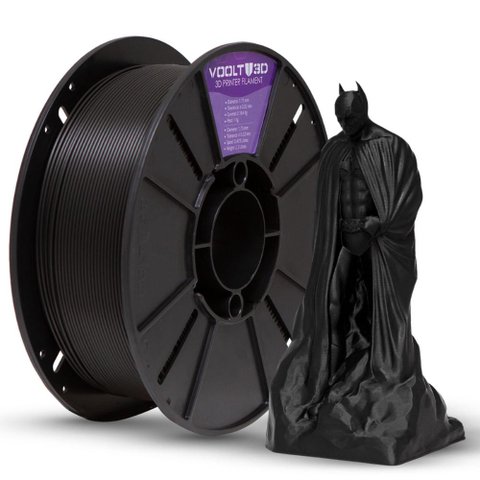 Filamento para Impressora 3d - Pla Preto Velvet - 1kg - 1,75mm - Voolt3d