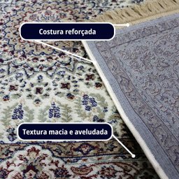 1 Tapete Belga Sala de Estar Sofá Grande Es Cl 200 X 250 D10 - D10cla Bege Branco Amarelo - Classico - 2