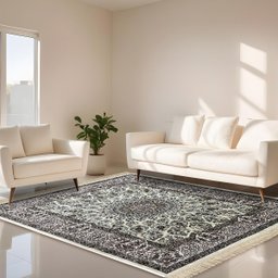 1 Tapete Belga Sala de Estar Sofá Grande Es Cl 200 X 250 D10 - D10cla Bege Branco Amarelo - Classico - 1