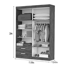 Ver imagem 2 de Guarda Roupa Hercúles 4 Portas Cinamomo/off - Carioca Móveis
