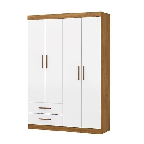 Guarda Roupa Hercúles 4 Portas Cinamomo/off - Carioca Móveis