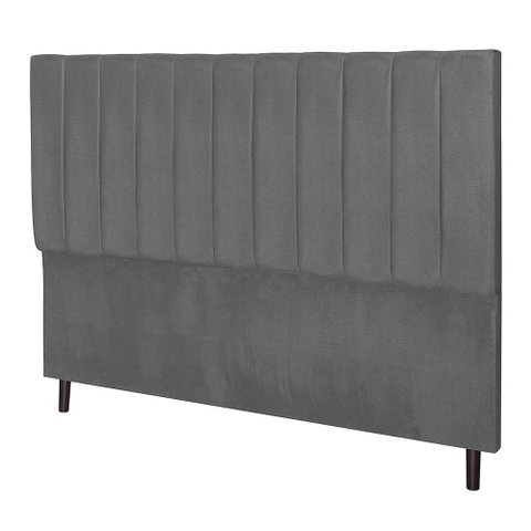 Cabeceira Corola Chumbo Estofada para Cama Box Solteiro 94cm Quarto Luxo