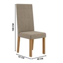 Ver imagem 4 de Kit 6 Cadeiras Nice com Espaldar – Tecido Veludo Suede Pés em Mdf com Sapatilhas Plásticas Mel/