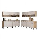 Ver imagem 2 de Cozinha Compacta Arizona Living 20 Portas 4 Gavetas MDF MDP Carvalho com Branco Móveis Carraro