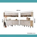 Ver mais imagens de Cozinha Compacta Arizona Living 20 Portas 4 Gavetas MDF MDP Carvalho com Branco Móveis Carraro
