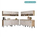 Ver imagem 5 de Cozinha Compacta Arizona Living 20 Portas 4 Gavetas MDF MDP Carvalho com Branco Móveis Carraro
