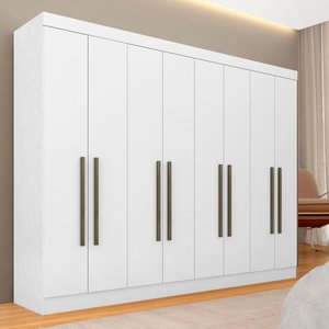 Guarda Roupa Casal 8 Portas Natasha Branco - Móveis Arapongas Branco