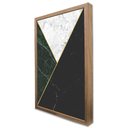 Ver imagem 3 de Quadro Decorativo Caixa Geométrico Mármore Verde, Preto e Branco TaColado Moldura Caixa 3cm Madeira