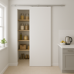 Porta de Correr Branco Prime 210x80 com Kit Aluminio - 1