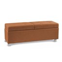 Ver imagem 4 de Recamier Madri 140cm com Rodinhas Veludo Terracota Inova Decor