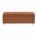 Ver imagem 3 de Recamier Madri 140cm com Rodinhas Veludo Terracota Inova Decor