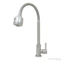 Ver imagem 2 de Torneira Gourmet Flexível de Mesa Cozinha Aço Inox Acetinado com Arejador Duplo Jato