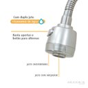 Ver imagem 4 de Torneira Gourmet Flexível de Mesa Cozinha Aço Inox Acetinado com Arejador Duplo Jato
