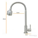 Ver imagem 3 de Torneira Gourmet Flexível de Mesa Cozinha Aço Inox Acetinado com Arejador Duplo Jato