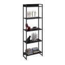 Ver imagem 3 de Kit 2 Estantes Multiuso Escritório Industrial 5 Prateleiras Areta 186x60cm C01 Onix - Lyam Decor