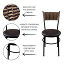 Ver imagem 2 de 2 Cadeiras Pretas para Cozinha Viena Avelã Assento Marrom