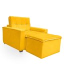 Ver imagem 6 de Poltrona Cama com Puff para Sala Confortavél Moderna Suede
