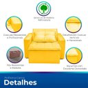 Ver imagem 3 de Poltrona Cama com Puff para Sala Confortavél Moderna Suede