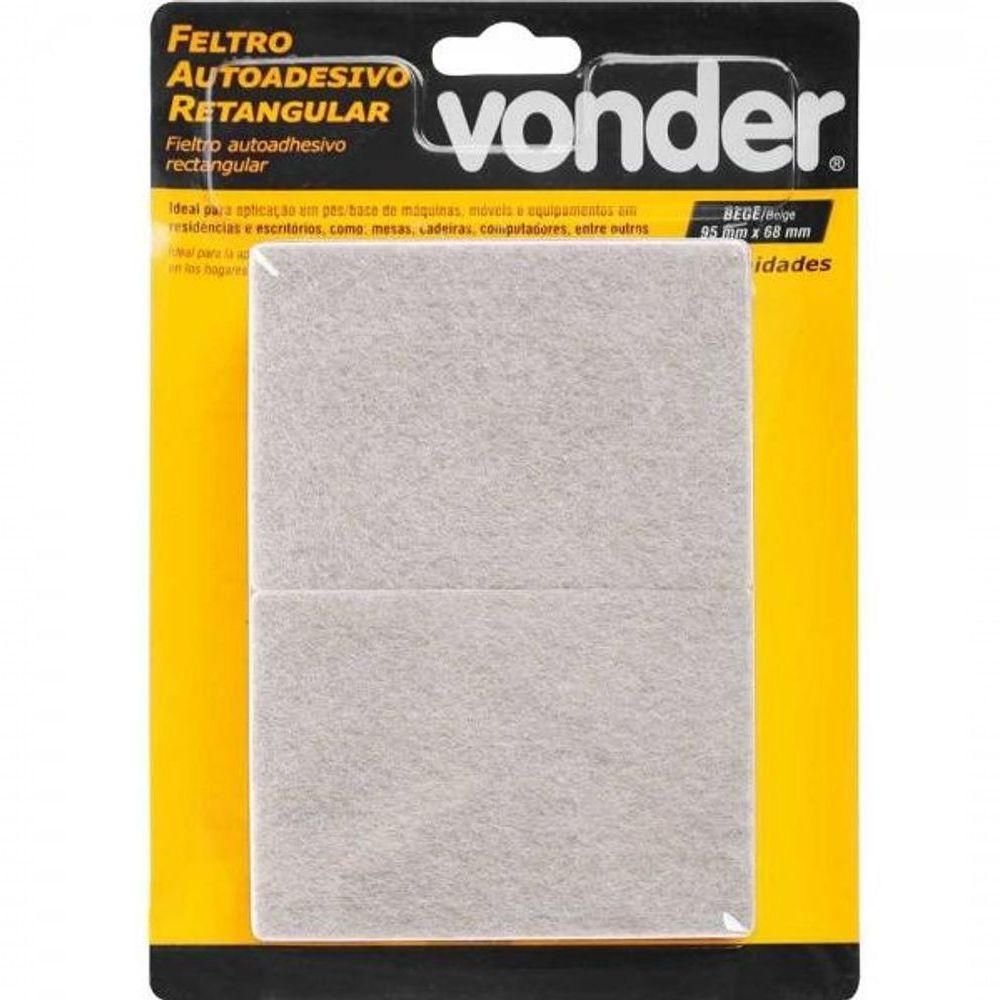 Feltro Adesivo Bege Ret 95x68mm com 10 Vonder - 1