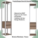 Ver imagem 3 de Guarda Roupa Closet 02 Gavetas 183x40cm Branco Montana Proddy