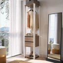 Ver imagem 2 de Guarda Roupa Closet 02 Gavetas 183x40cm Branco Montana Proddy