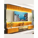 Ver imagem 2 de Conjunto Painel e Home Rack Suspenso Reflecta com Led Akin Cor:madeira